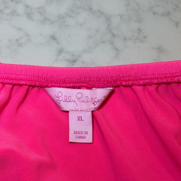 Lilly Pulitzer La Fortuana Off the Shoulder Romper Pink XL - Picture 3 of 8